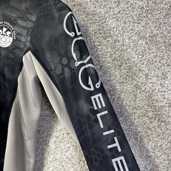 EAG Elite Shirt Kids Small Gray Hooded Camo Long Sleeve Fishing Tee Top - Picture 4 of 10